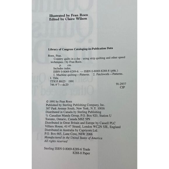 Country Quilts in a Day : Using Strip Quilting & Other Speed Techniques by Fran - Picture 3 of 13